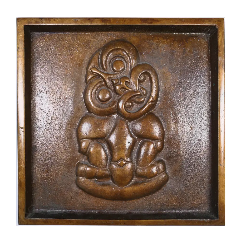 A heavy bronze tiki tray, Image 1++